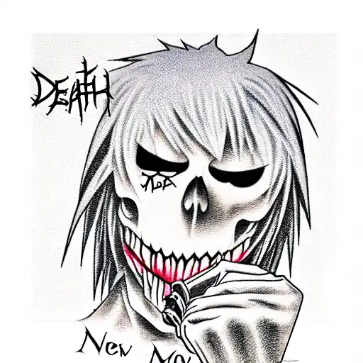 Death note man write to book tattoo design idea