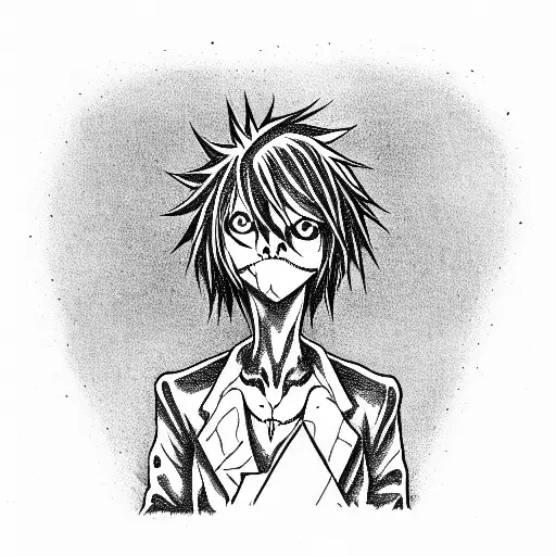 Death note man write to book tattoo design idea