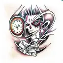 Death note man write to book tattoo design idea