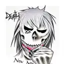 Death note man write to book tattoo design idea