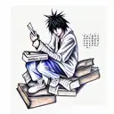 Death note man write to book tattoo design idea