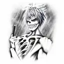 Death note man write to book tattoo design idea