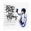 Death note man write to book tattoo design idea