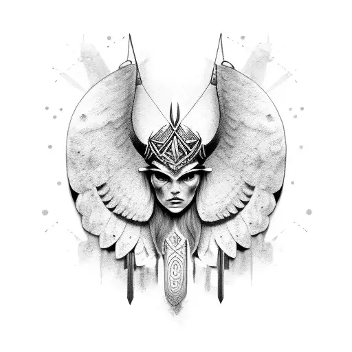 Nordic valkyrie tattoo design idea