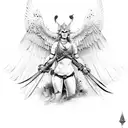 Nordic valkyrie tattoo design idea