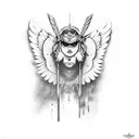 Nordic valkyrie tattoo design idea