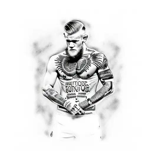 spine tattoo of Connor McGregor, but different and unique tattoo design idea