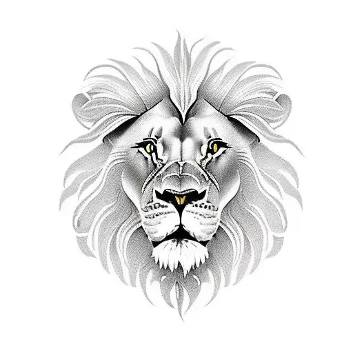 lion clock and flowers tattoo design idea