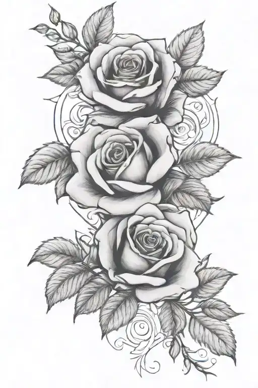 roses and virgo zodiac sign tattoo design idea