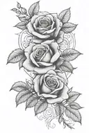 roses and virgo zodiac sign tattoo design idea