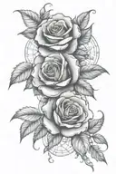 roses and virgo zodiac sign tattoo design idea