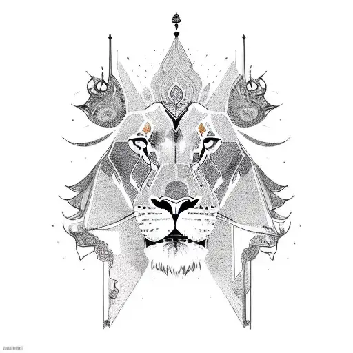 Iran maps with lion tattoo design idea