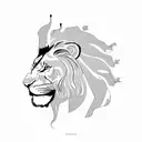 Iran country maps with lion tattoo design idea