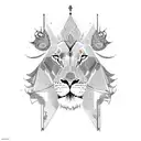 Iran maps with lion tattoo design idea