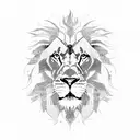 Iran maps with lion tattoo design idea