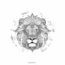 map of Iran with lion tattoo design idea