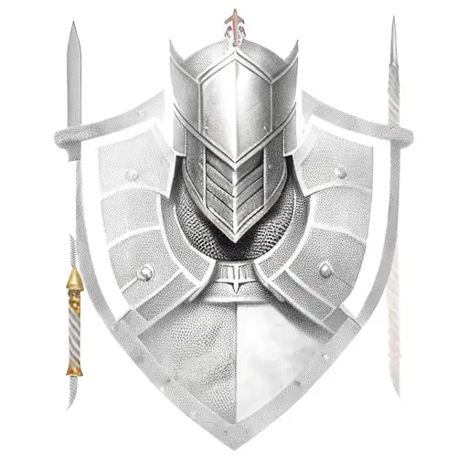 templar knight with sword and armor tattoo design idea