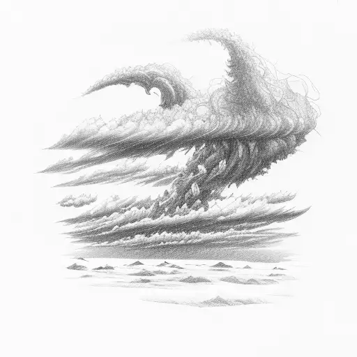 A storm chaser in pursuit of a tornado tattoo design idea