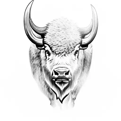 A majestic buffalo standing on the island of Marajo tattoo design idea