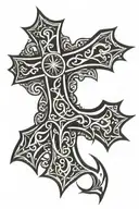 tribal cross tattoo tattoo design idea