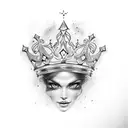 prince crown  tattoo design idea