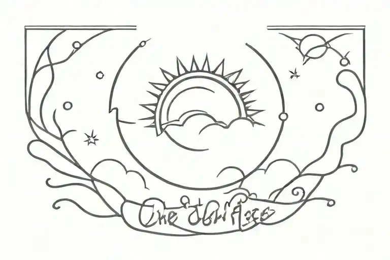 Arabic words "the sun rises" tattoo design idea