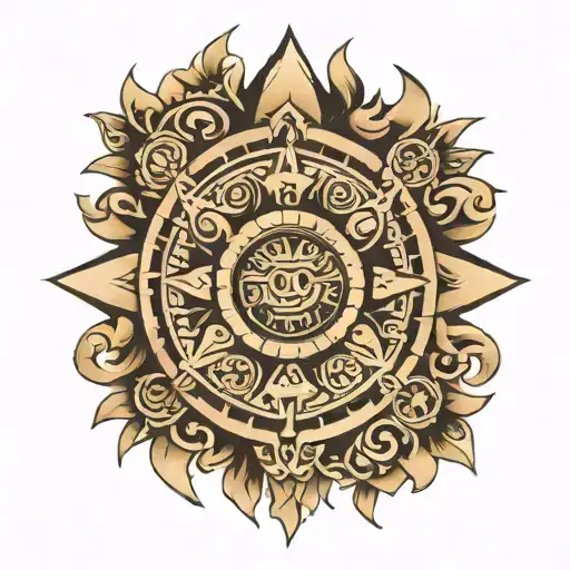 aztec calendar tattoo design idea