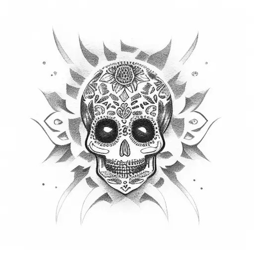 day of the dead mexican tattoo design idea