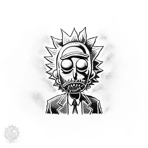 rick and morty tattoo design idea