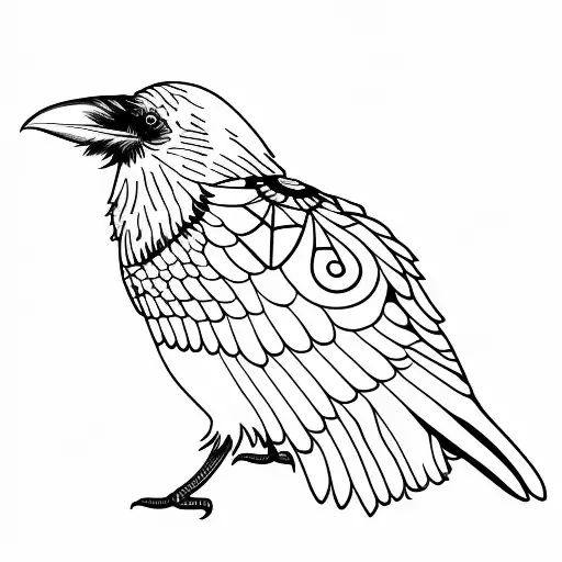 Raven tattoo design idea