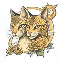 sun moon cats sister tattoos tattoo design idea