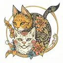 sun moon cats sister tattoos tattoo design idea