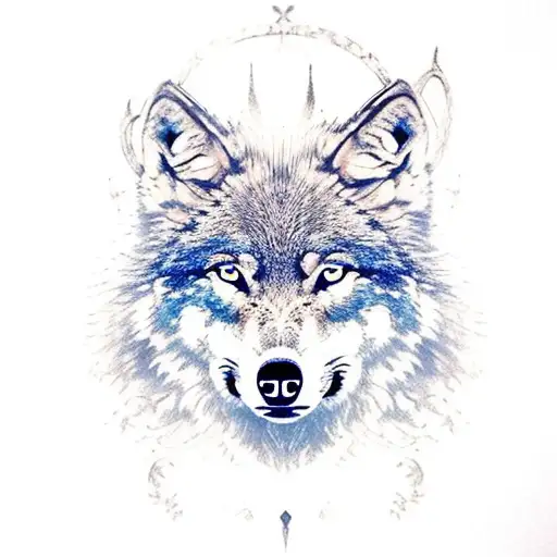 wolf , castle , deer , crown tattoo design idea