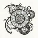 planet fibonacci spiral tattoo design idea