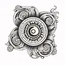 planet fibonacci spiral tattoo design idea