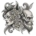 double face tattoo design idea