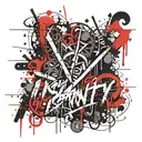 insanity text written tattoo design idea
