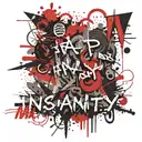 insanity text written tattoo design idea