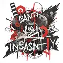 insanity text written tattoo design idea