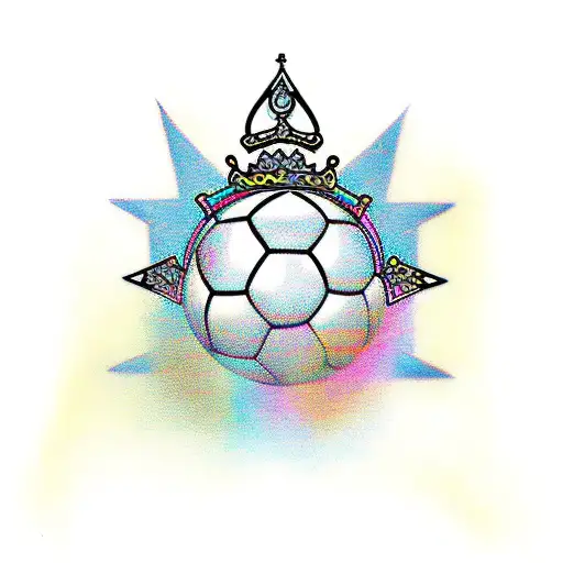 diamond, money, crown, soccer ball tattoo design idea
