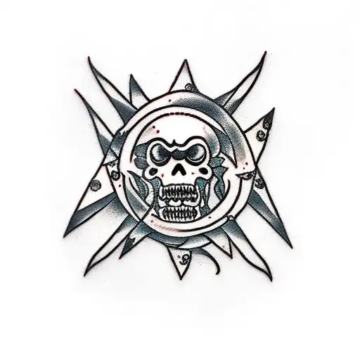 zombie pirate ship vines tattoo design idea