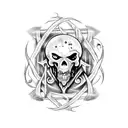 zombie pirate ship vines tattoo design idea