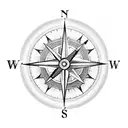 A compass and clock intertwined with a beautiful flower tattoo design idea