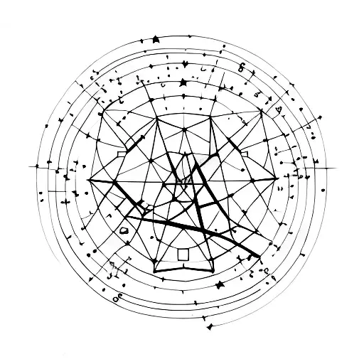 March constellation sign tattoo design idea