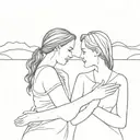 mom and daughter relationship symbolized tattoo design idea