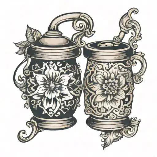 Salt and pepper shaker merged tattoo design idea