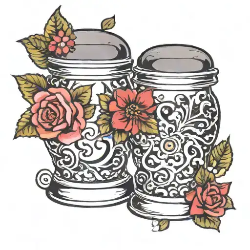 salt and pepper shaker tattoo design idea