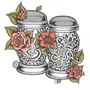 salt and pepper shaker tattoo design idea
