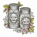 salt and pepper shaker tattoo design idea