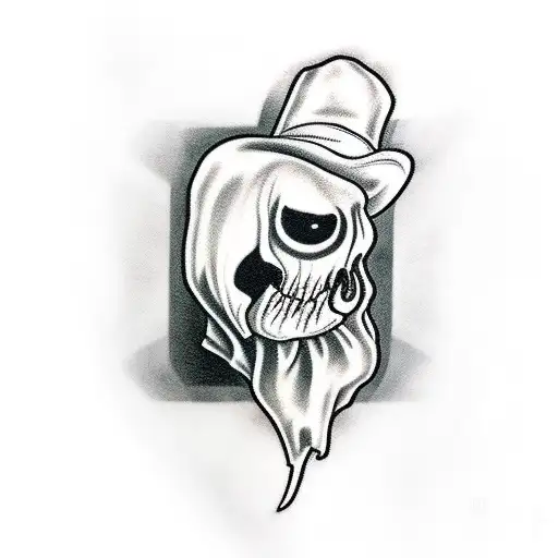 Ghostface from the movie scream smoking a blunt tattoo design idea